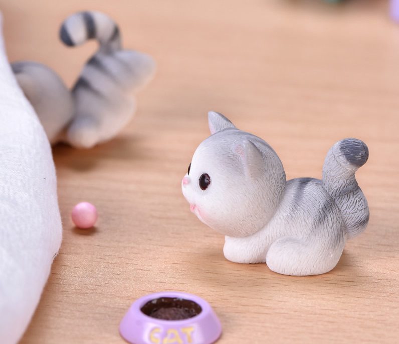 Miniture Fairy Garden Accessories Supplies Lovely Resin Cat Kids Toys Pot Bonsai Animals Micro Landscape Miniature Garden Terrariums Fairy Garden Animals Figurine Kits Items Decoration Table Ornaments